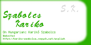 szabolcs kariko business card