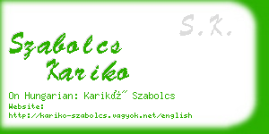 szabolcs kariko business card